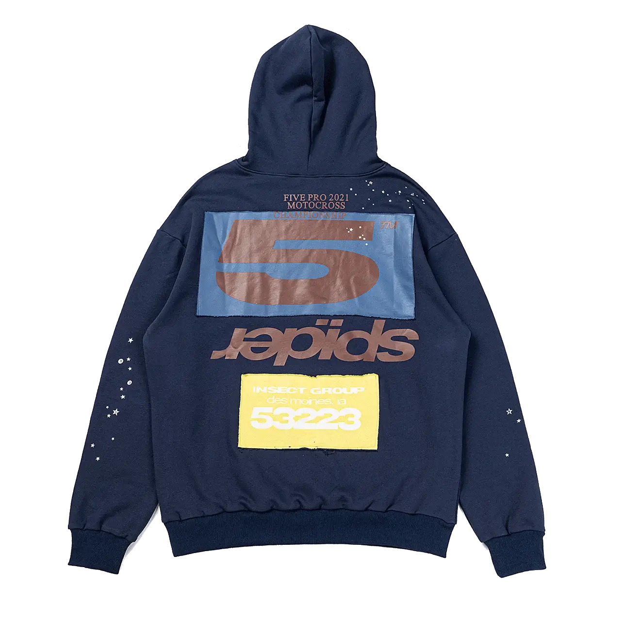 Sp5der Motocross Hoodie Navy back