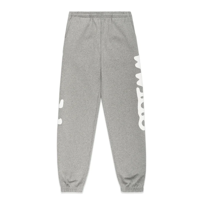 Sp5der Tracksuit Beluga Heather Grey pants front