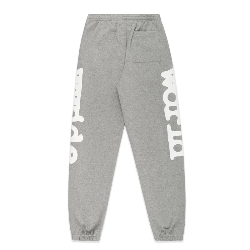 Sp5der Tracksuit Beluga Heather Grey pants back