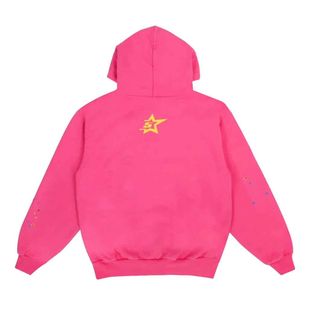 Sp5der Pnk Hoodie Pink back