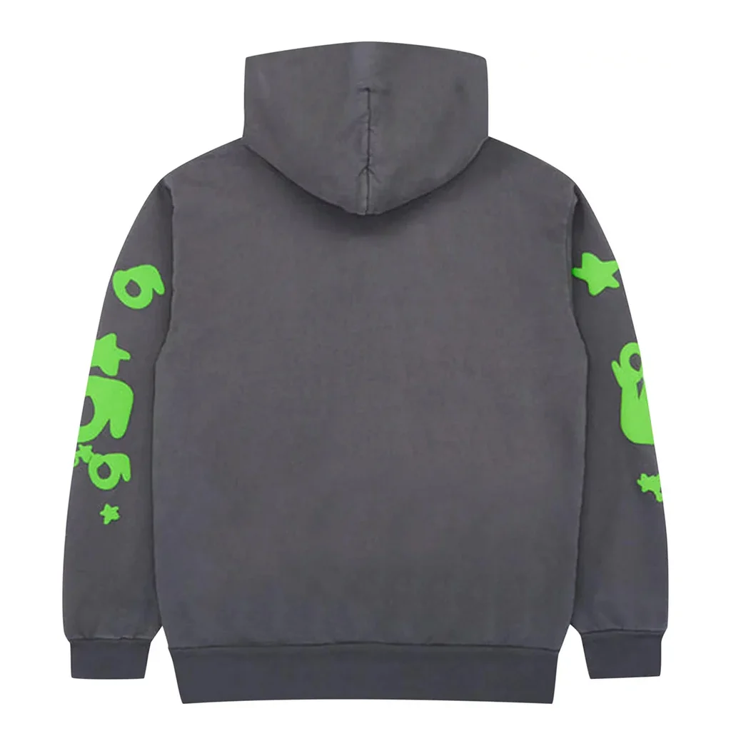 Sp5der Beluga Green-Grey Hoodie back