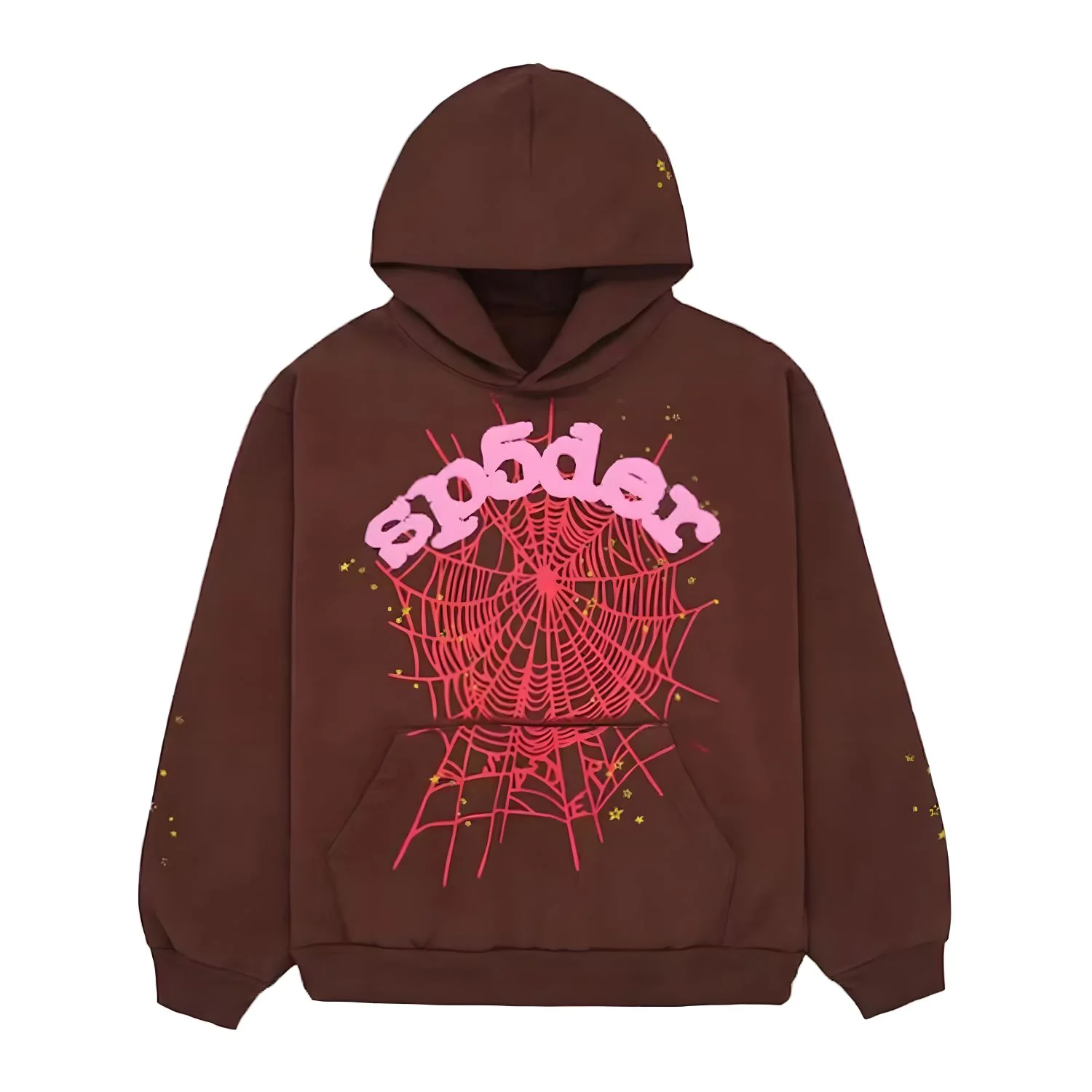 Sp5der web hoodie brown