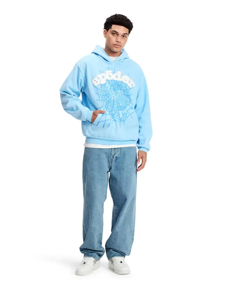 Sp5der Web Hoodie Sky Blue view
