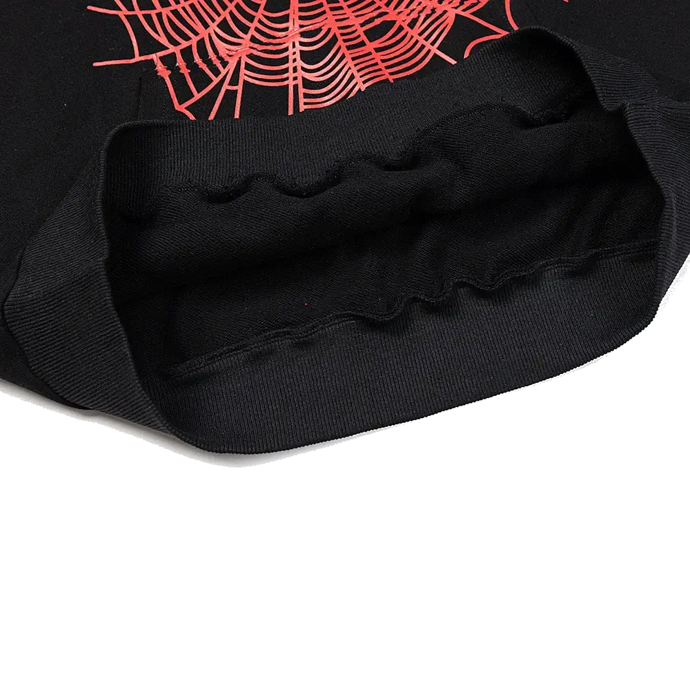 Sp5der hoodie black-red back inside