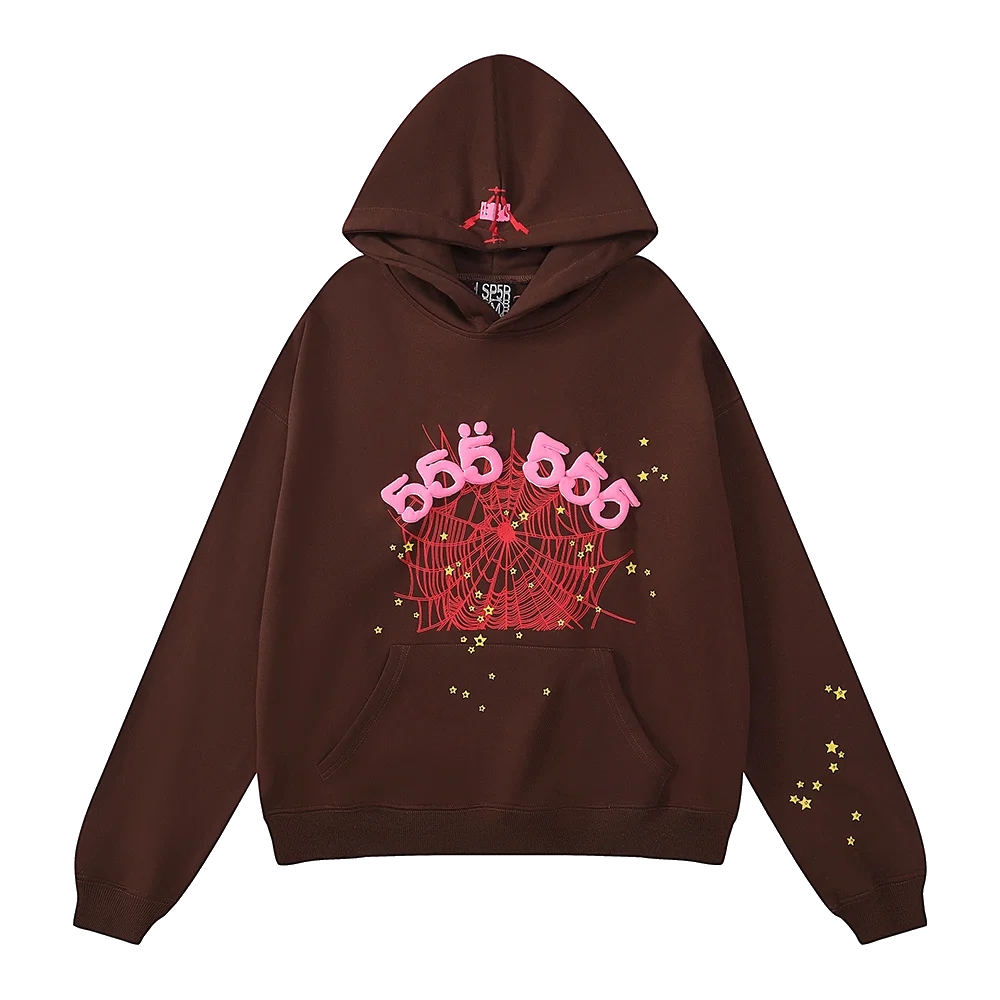 Sp5der Sweatsuit Angel Number Brown hoodie