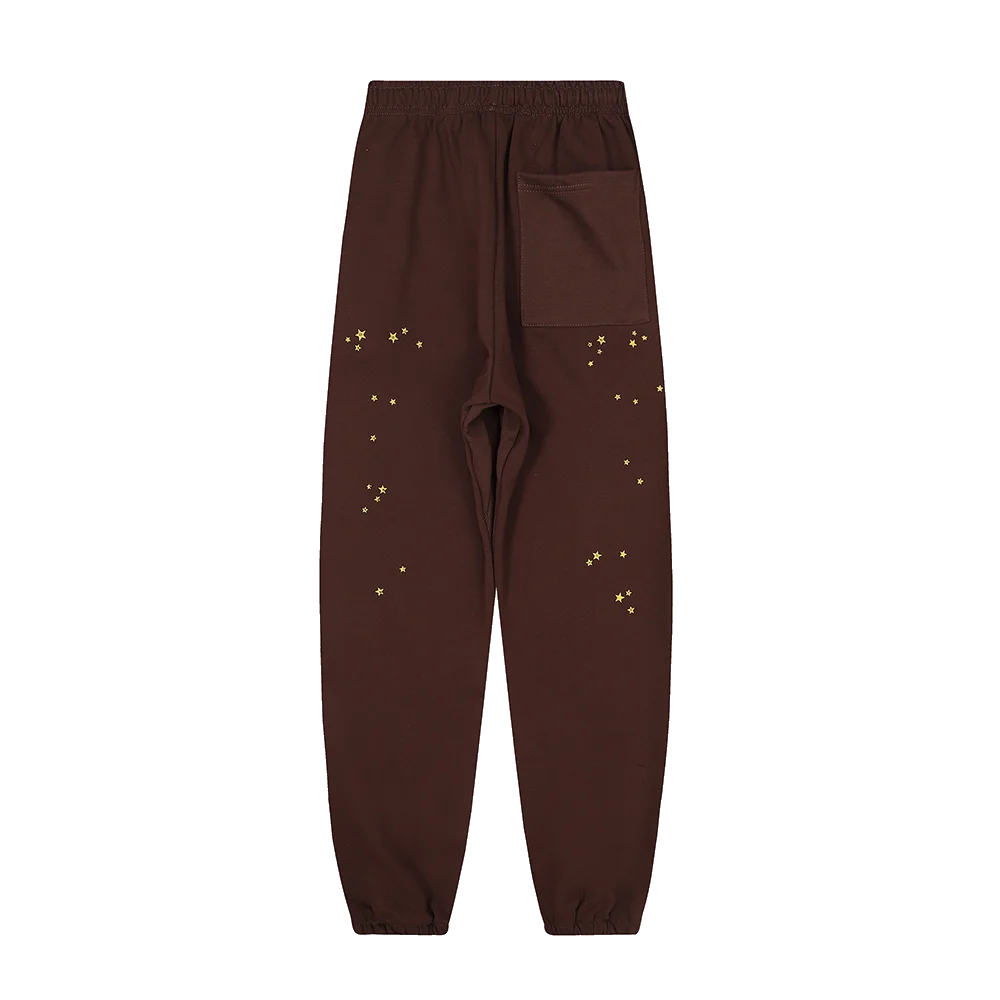Sp5der Sweatsuit Angel Number Brown pants back